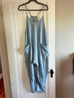 FP Movement by Free People Light Blue Relaxed Jumpsuit Romper